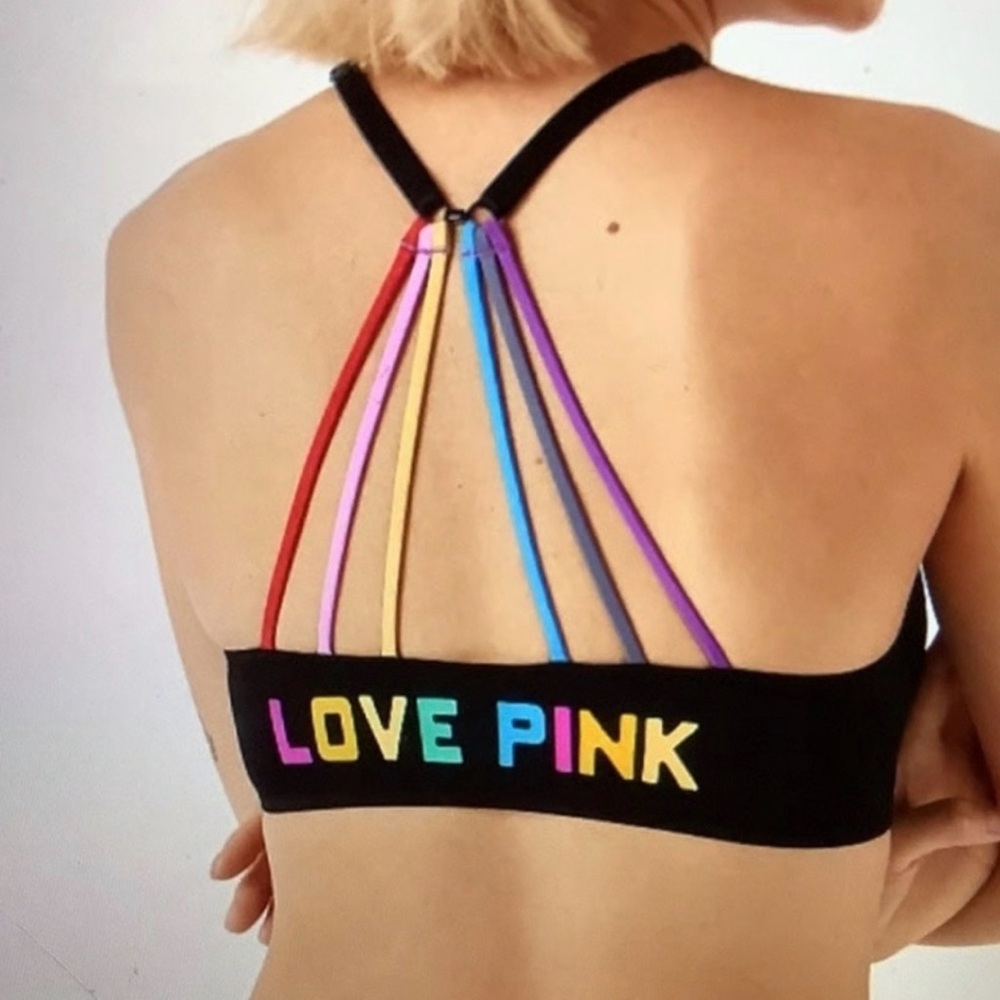 Victoria's Secret Black Multi-Color Strap Bra